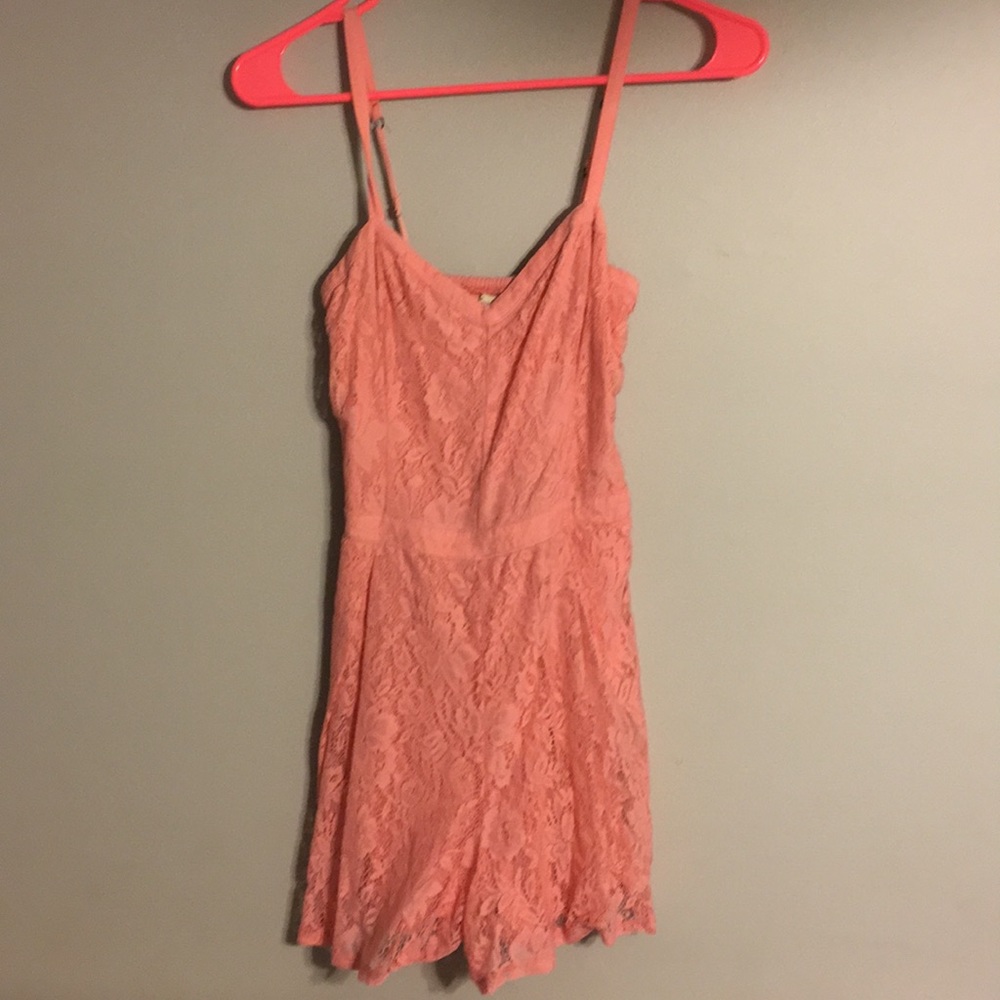Super cute pink lace romper